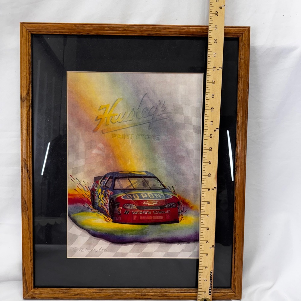 Jeff Gordon #24 DuPont Monte Carlo Framed Art Print Artist Rick Rush 1998 Signed - Picture 5 of 7